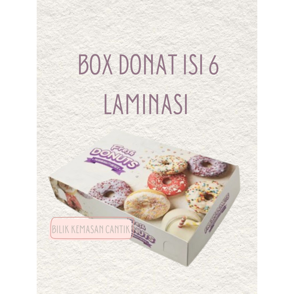 Kemasan Cantik / Box Donat isi 6 Laminasi / Dus Donat isi 6 Laminasi / Joyfull Lilac / Box Donat Mur