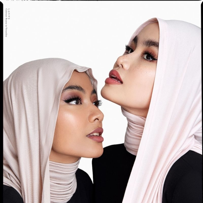 NEW LAFIYE ORIGINAL SKIV ROU SCARF & SKIV TIE INSTAN BY LAFIYE BLACK, BLUSH, TAUPE, CLOUDY SIAP KIRI