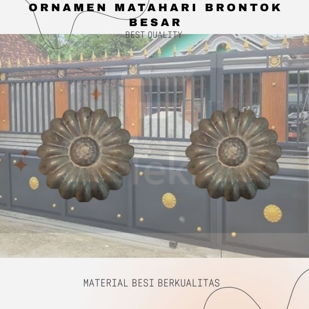 Ornamen Pagar Bunga Matahari Brontok Hiasan Tralis Besi Serbaguna