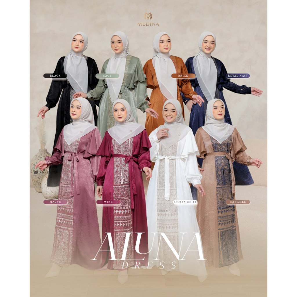 MEDINA ALUNA DRESS I DRESS SILK SANTORINI MIX BRUKAT CLASSY