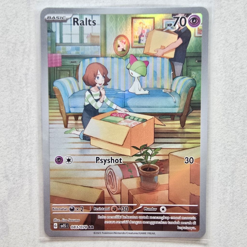 Ralts AR Set Scarlet ex sv1s 083/078 - Kartu Pokemon TCG Indonesia