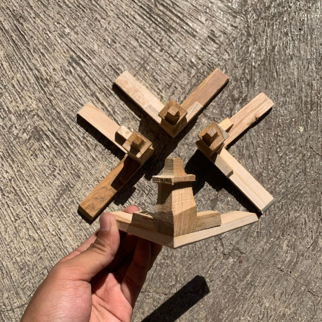 Kaki kambing bahan kayu jati fulset isi 4pcs