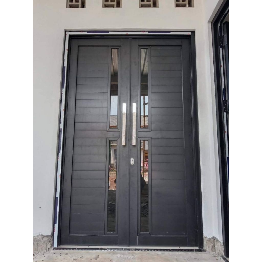 Set Kusen + Pintu Aluminium Kupu-Kupu Uk-T210 x L120 Bisa Custom Ukuran Free Packing Kayu