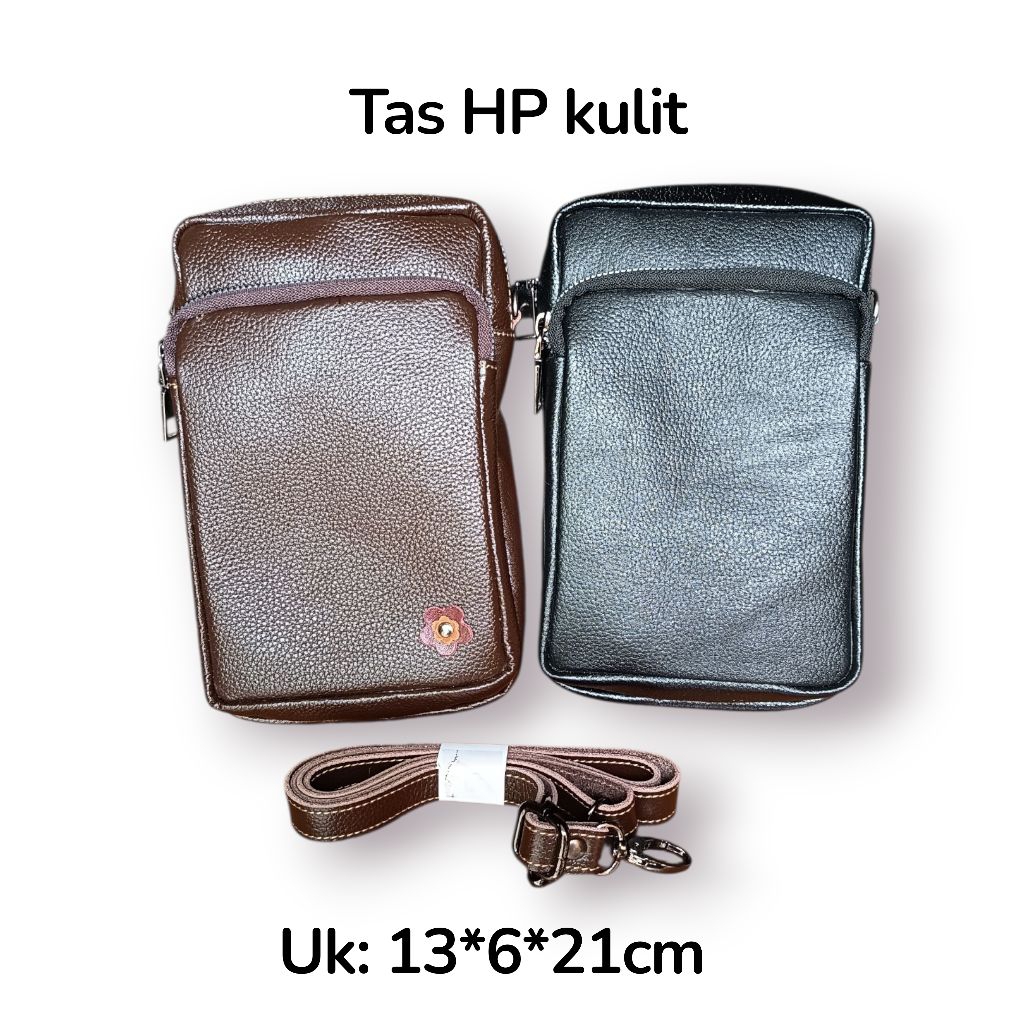 Tas selempang HP kulit untuk pria dan wanita