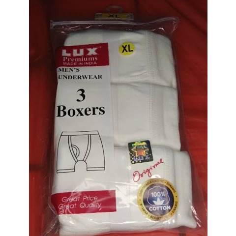 3 pc Boxer Celana Dalam Pria Merk Lux Cozi Import Rijek Noda Sedikit