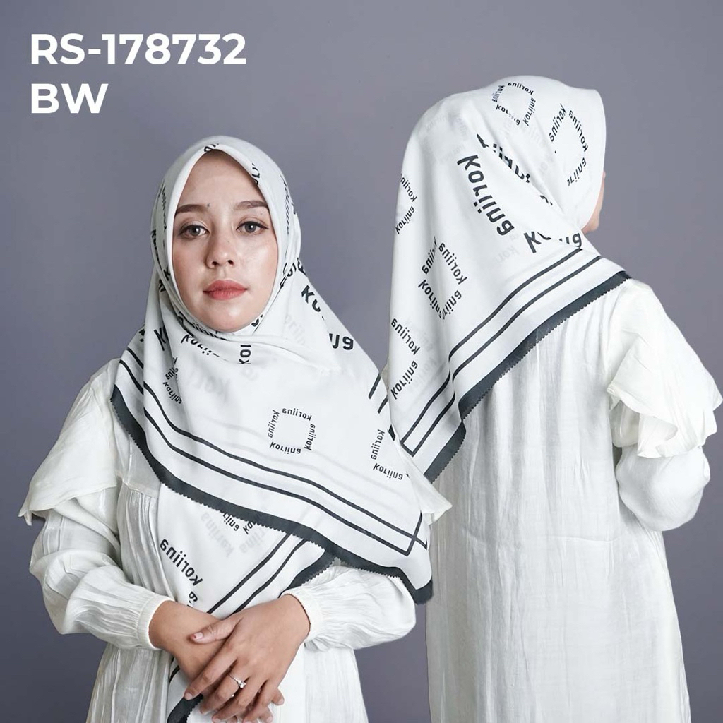 RS-178732 Hijab Jilbab Dennay Scarves Voal Motif Segi Empat Basic Laser Cut