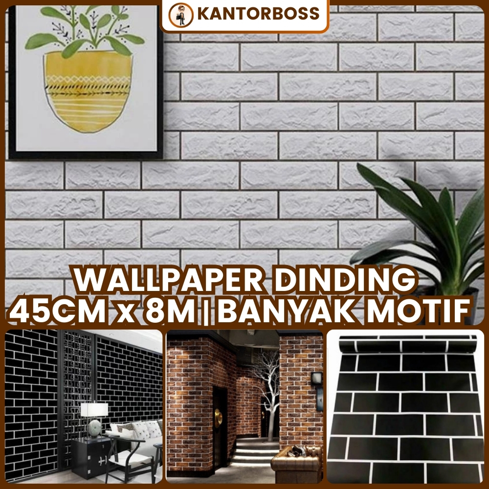 Wallpaper Dinding Ruang Tamu Estetik Walpaper Ruang Tamu Welpeper Dinding Motif Batu Bata 3D Premium