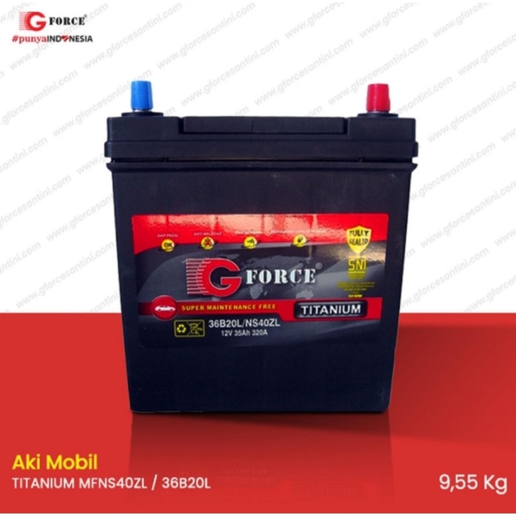 Aki mobil G-Force NS40ZL / 36B20L 35AH 12V (Aki kering)