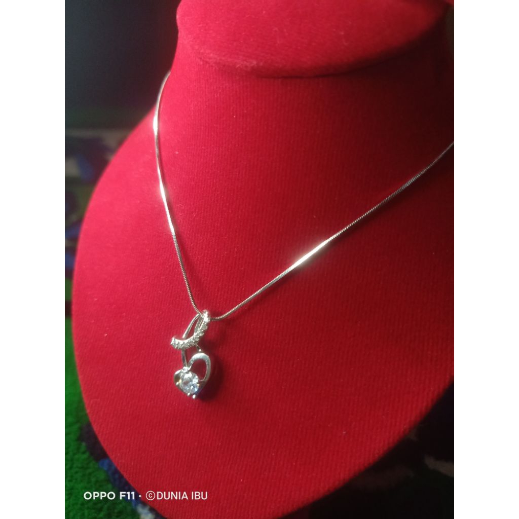 kalung Italy set liontin perak Sterling 925 asli