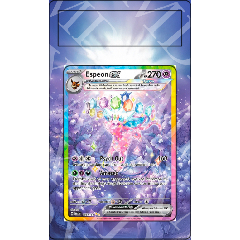 Espeon Ex #155 Pokemon Prismatic Evolutions (Custom Extended Art)