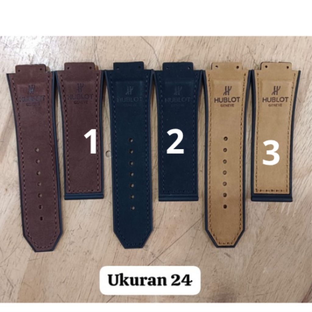 Tali Kulit Jam Tangan HUBLOT - Strap Kulit jam Tangan HUBLOT ukuran 24