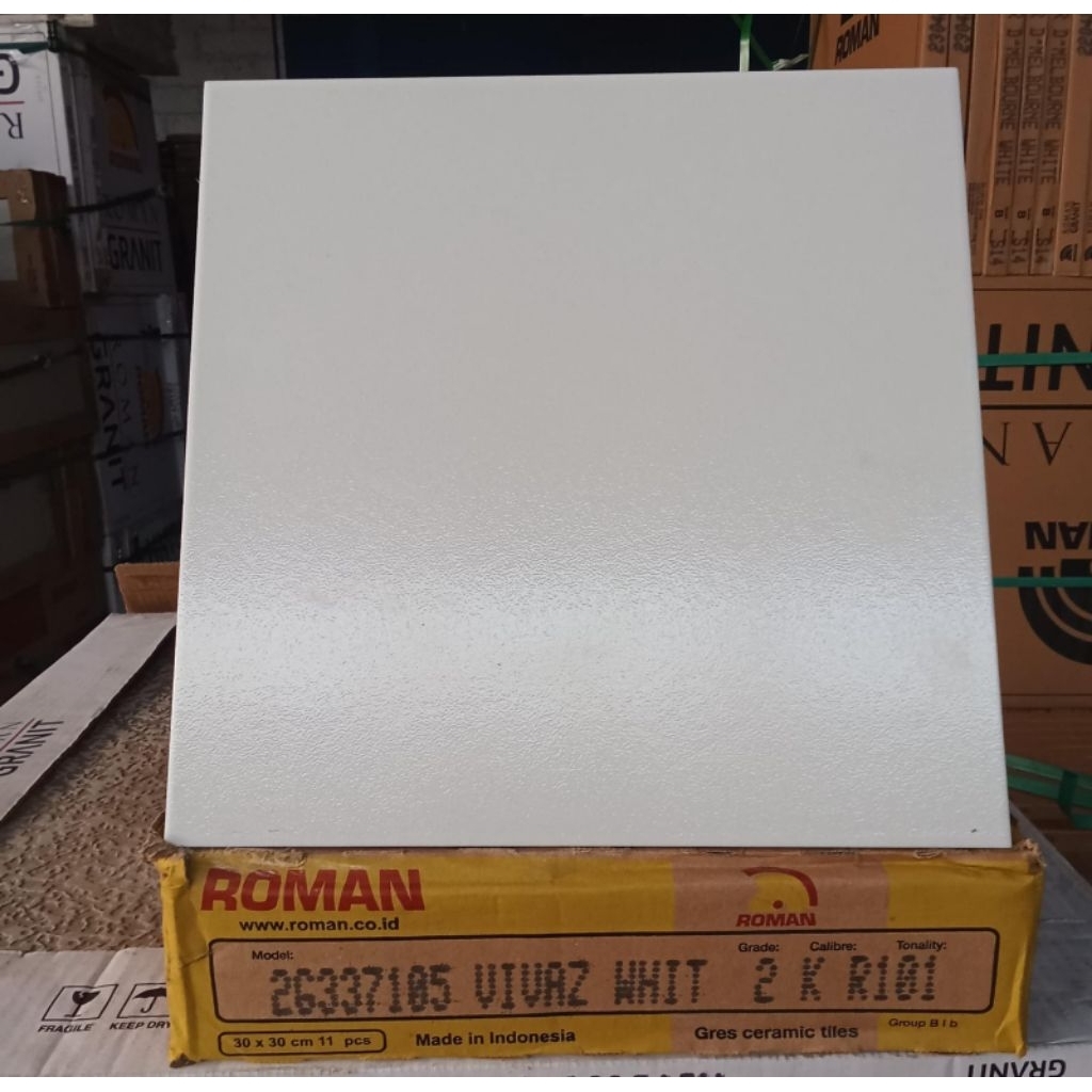 Roman Keramik G337105 Vivaz White 30x30/Keramik Putih Polos