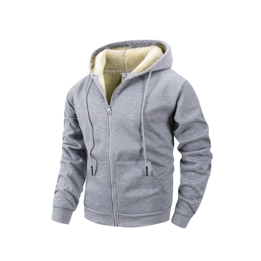 Streetwear jaket kupluk bulu jaket style pria,sweater terbaru trend 2025 keren hangat