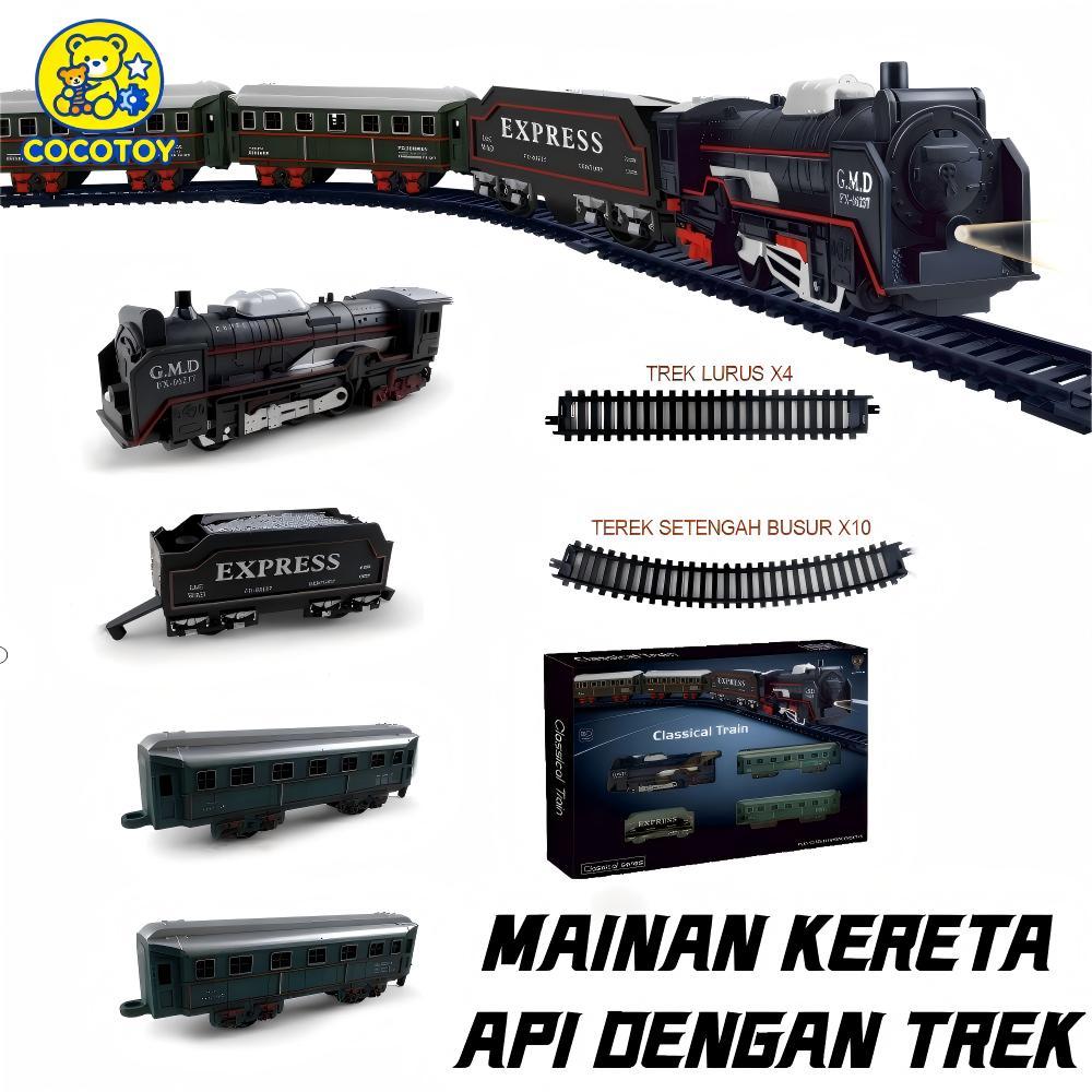 COCOTOY Mainan Kereta Api Rail King Mainan Kereta Kereta Rail King Besar Mainan Anak Laki Laki