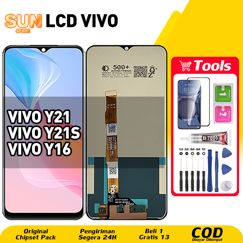 Original For LCD VIVO Y21 / VIVO Y21S LCD VIVO Y16 asli hp layar lcd anti blue light HD HOT SALE Kua