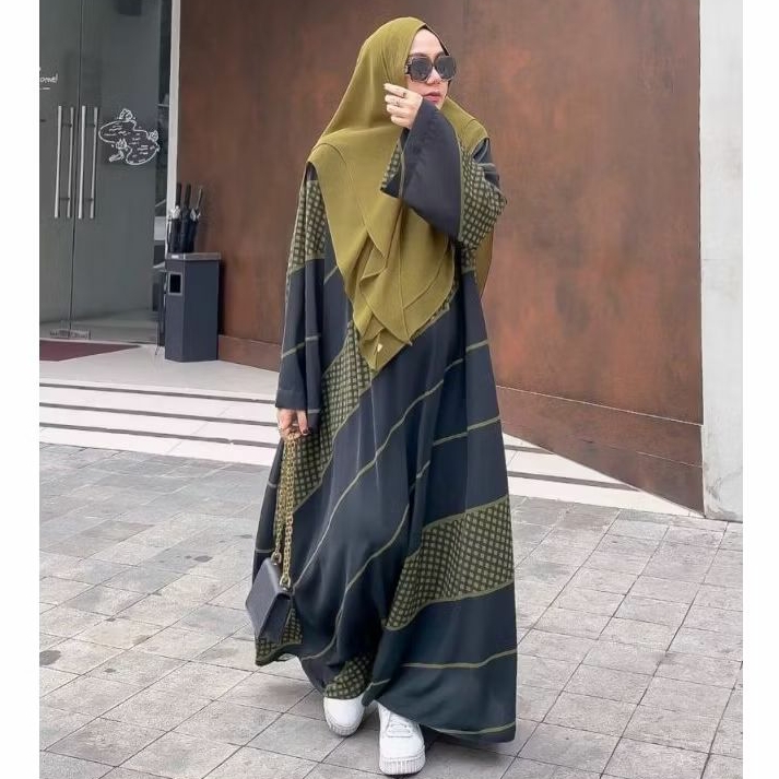 GAMIS DIAGONAL PATTERN BY ZAFEETRI (GAMIS SAJA) // GAMIS ABAYA SYARI MOTIF PATTERN