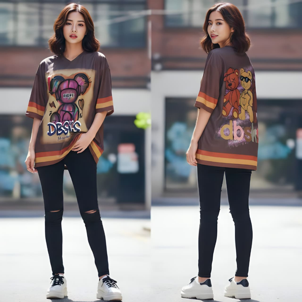 JENNY KAOS BASEBALL PRIA & WANITA OVERSIZE LINGKAR DADA 120 PANJANG 75 BAHAN JERSEY