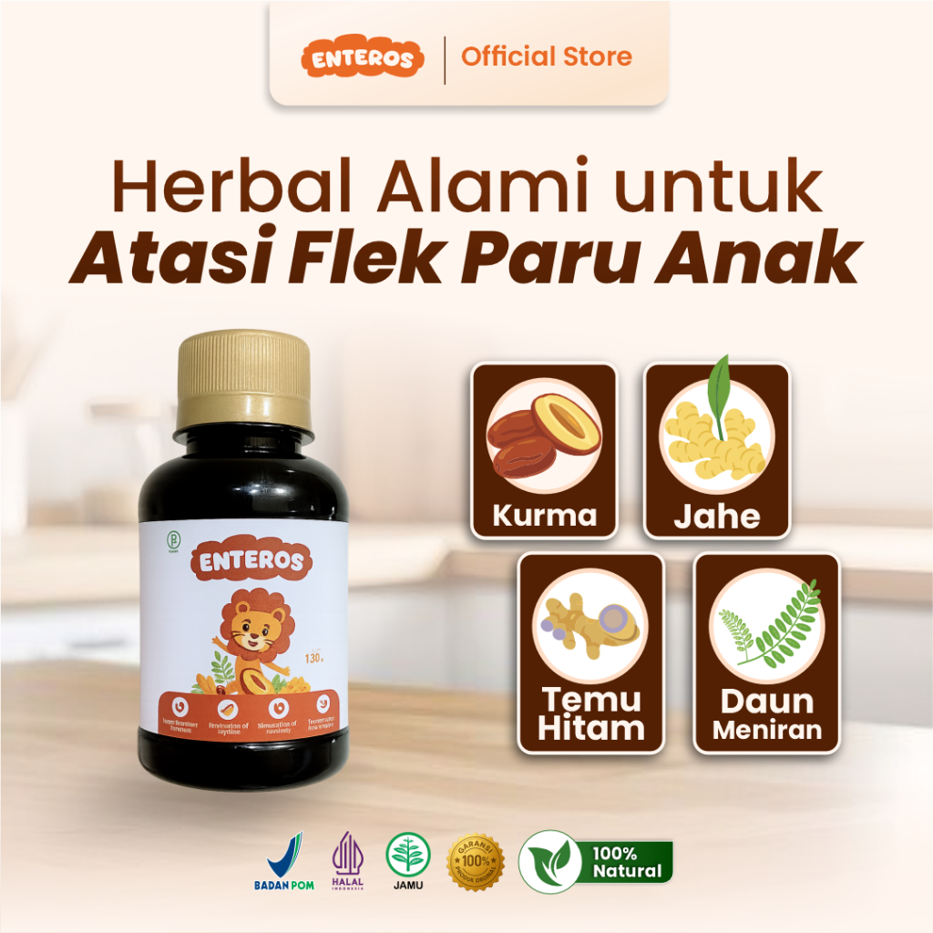 Enteros - Herbal Alami untuk Atasi Flek Paru Anak | Halal & BPOM 130ml