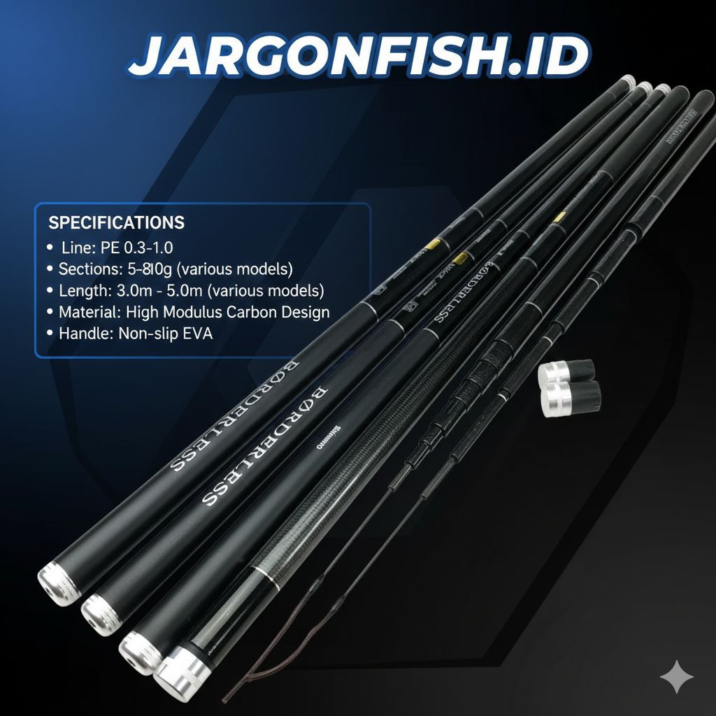 JARHONFISH.ID JORAN PANCING TEGEK SHIMANO BORDERLESS GLA ROS PENDEK UKURAN 360