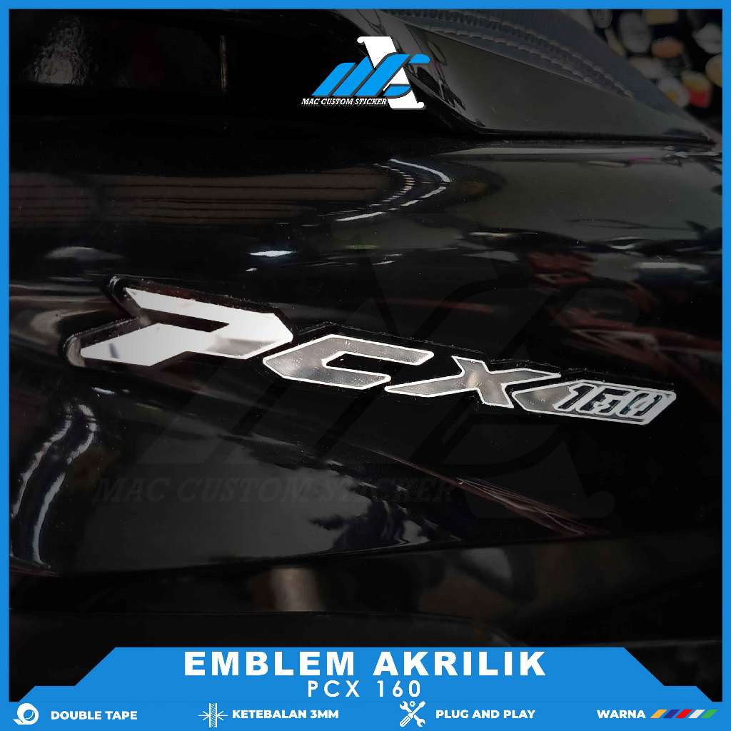 Emblem Pcx 160 Akrilik Timbul / Emblem Honda Pcx 160 3D Timbul Bahan Akrilik / E-Pcx 160