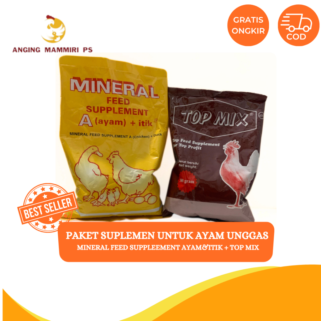 Paket Suplemen Untuk Ayam Unggas (Mineral Ayam + Top Mix)