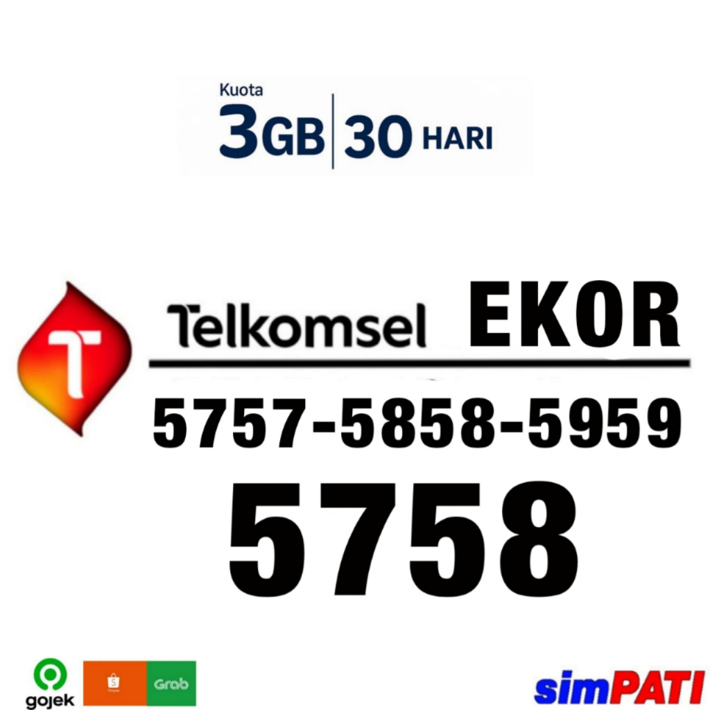 INCLUDE KOUTA 3GB -  Perdana Nomor Cantik Telkomsel Simpati EKOR - MAJU MAJU - MAPAN MAPAN - MANGAN 