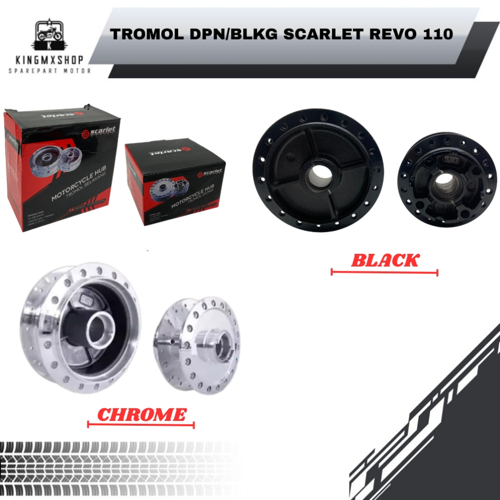Tromol Trombol Hub Depan Belakang Scarlet Set Revo 110