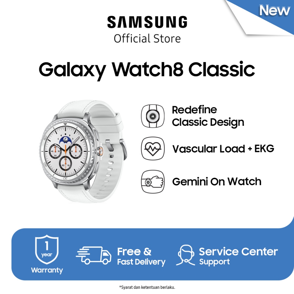 Samsung Galaxy Watch8 Classic 46mm - White |Bluetooth Smart watch AI | Rotating Bezel | Prosesor 3nm