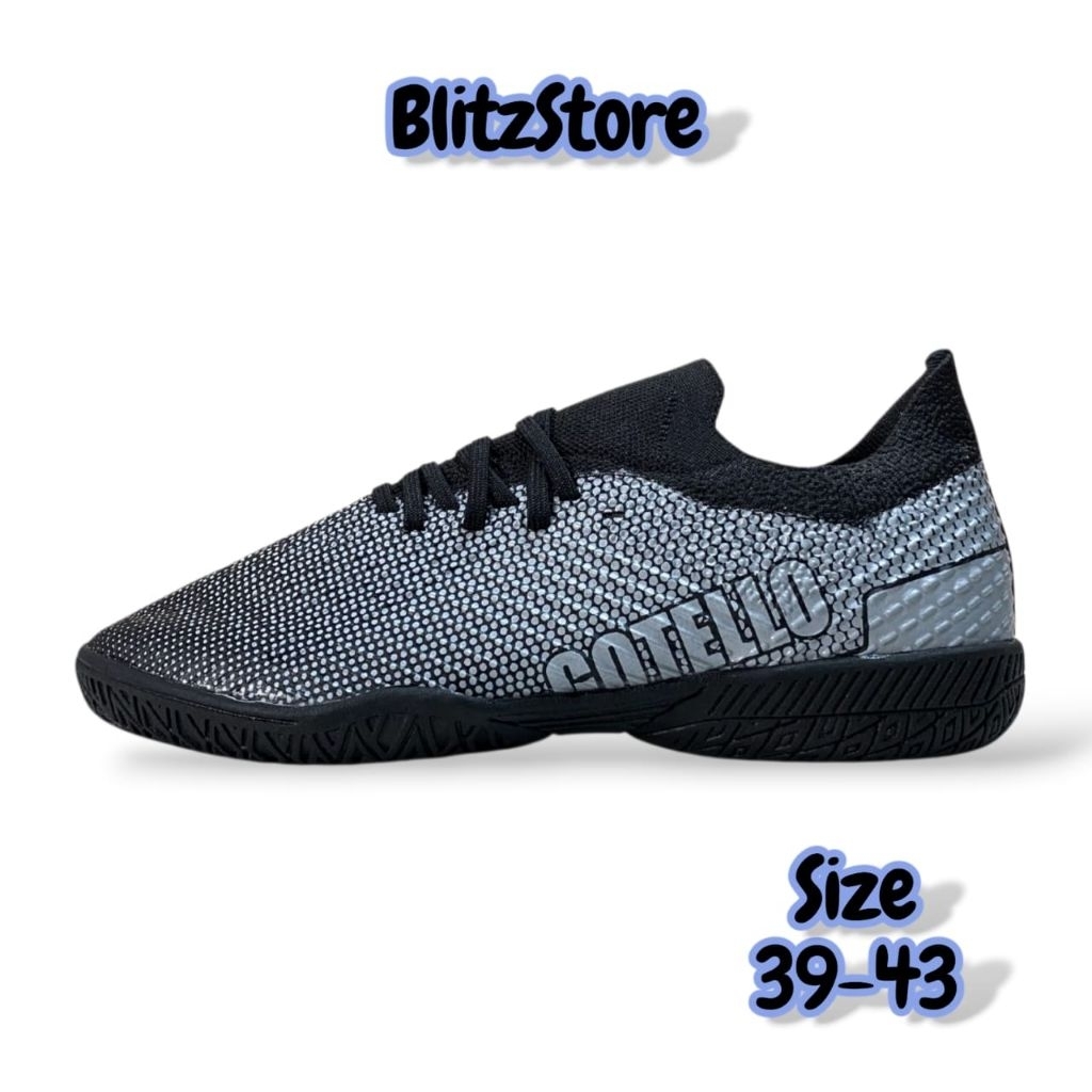 Sepatu Futsal Gotello Reacto Black Kualitas Original Brand Lokal