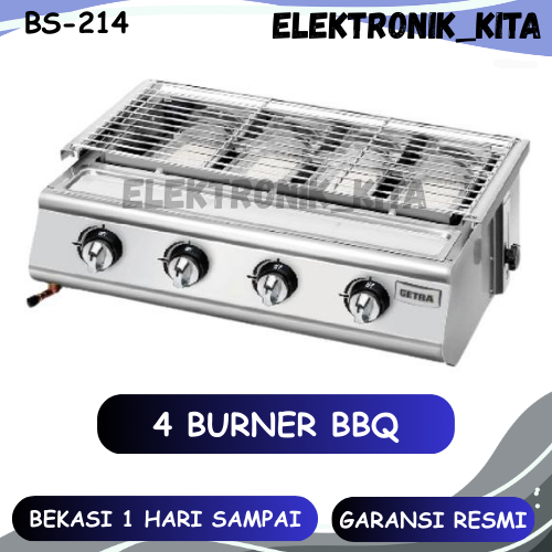 GETRA GRILLER BBQ 4 BURNER BS-214 BS214 BS 214 PEMANGGANG 4 TUNGKU GARANSI RESMI BEKASI