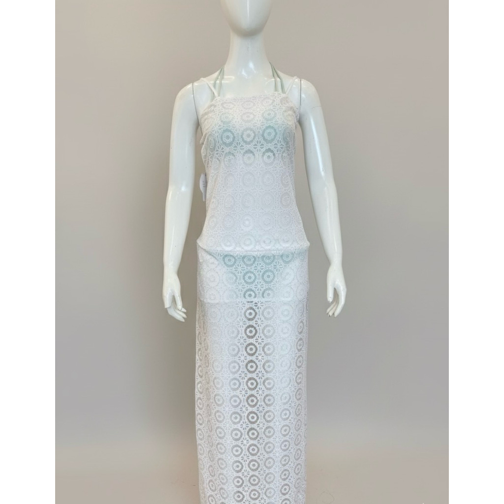 Outerwear Maxi Renda Pantai/Daily | Dress Panjang Lace Transparan Premium