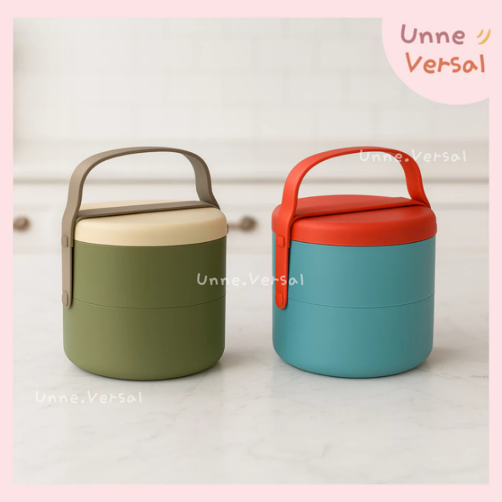 [ Unne.versal ] - Rantang Silikon Premium/ rantang bekal sehari-hari/ Silicone Meal Set/ kotak bento