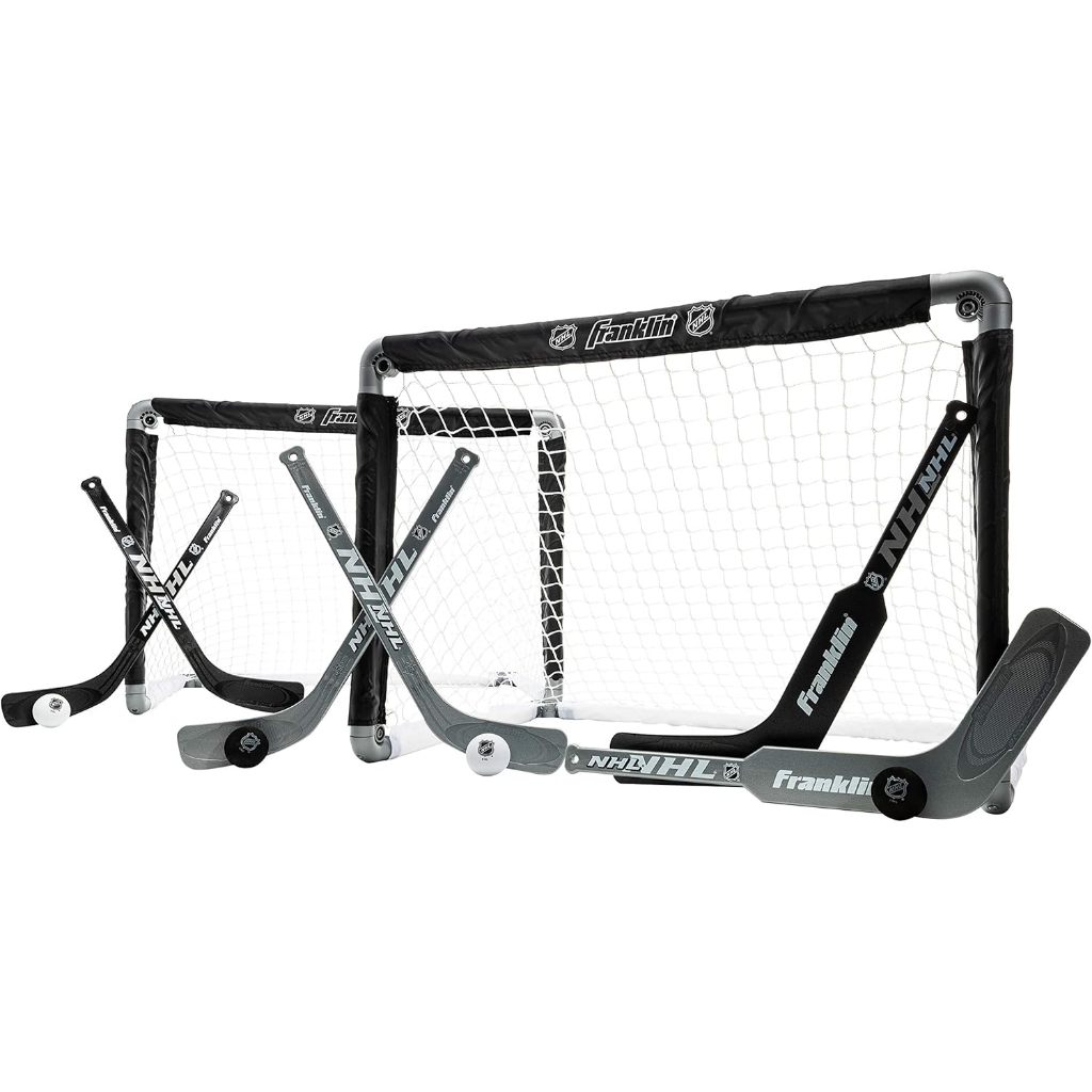 Franklin Sports NHL Kids Mini Hockey Goal Set - (2) Mini + Knee Hockey Goals