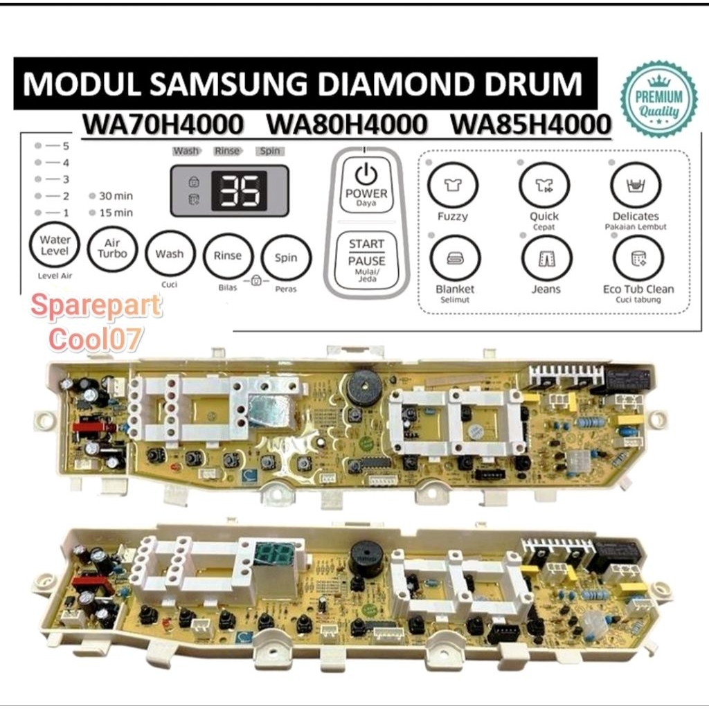 Modul Pcb Mesin Cuci Samsung 13 Tombol WA85H4000 DC92-01764D Onecool