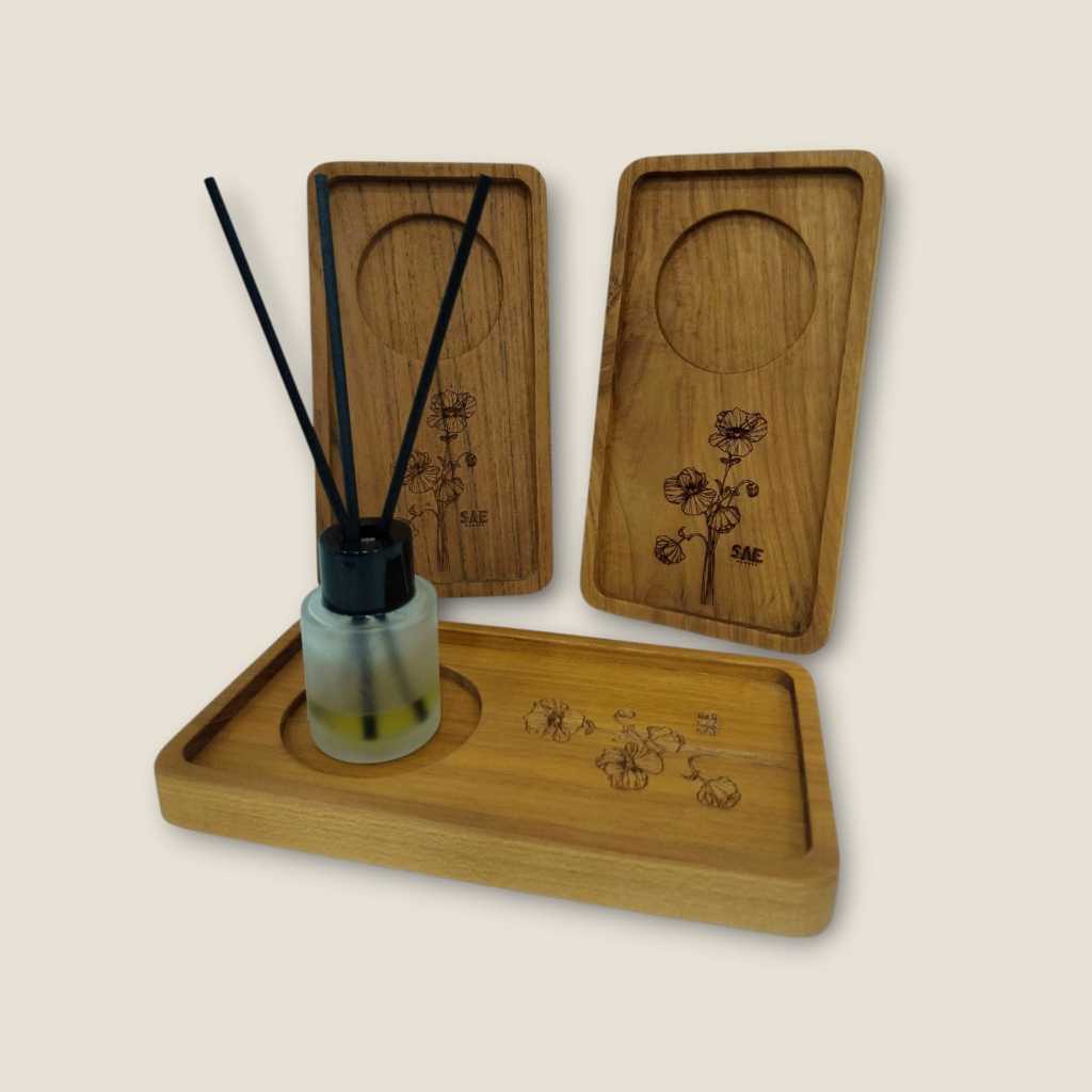 Tatakan Aromaterapi Kayu Jati/Tatakan Gelas Kayu Jati