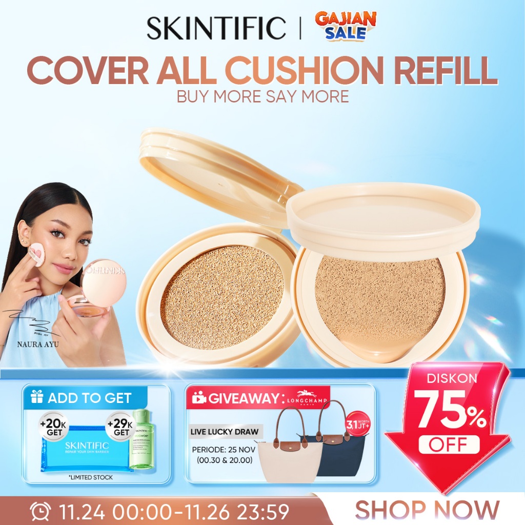 SKINTIFIC - Refill -Cover All Perfect Cushion 11ml | Skin Tint Foundation Make Up BB Cream Kosmetik 