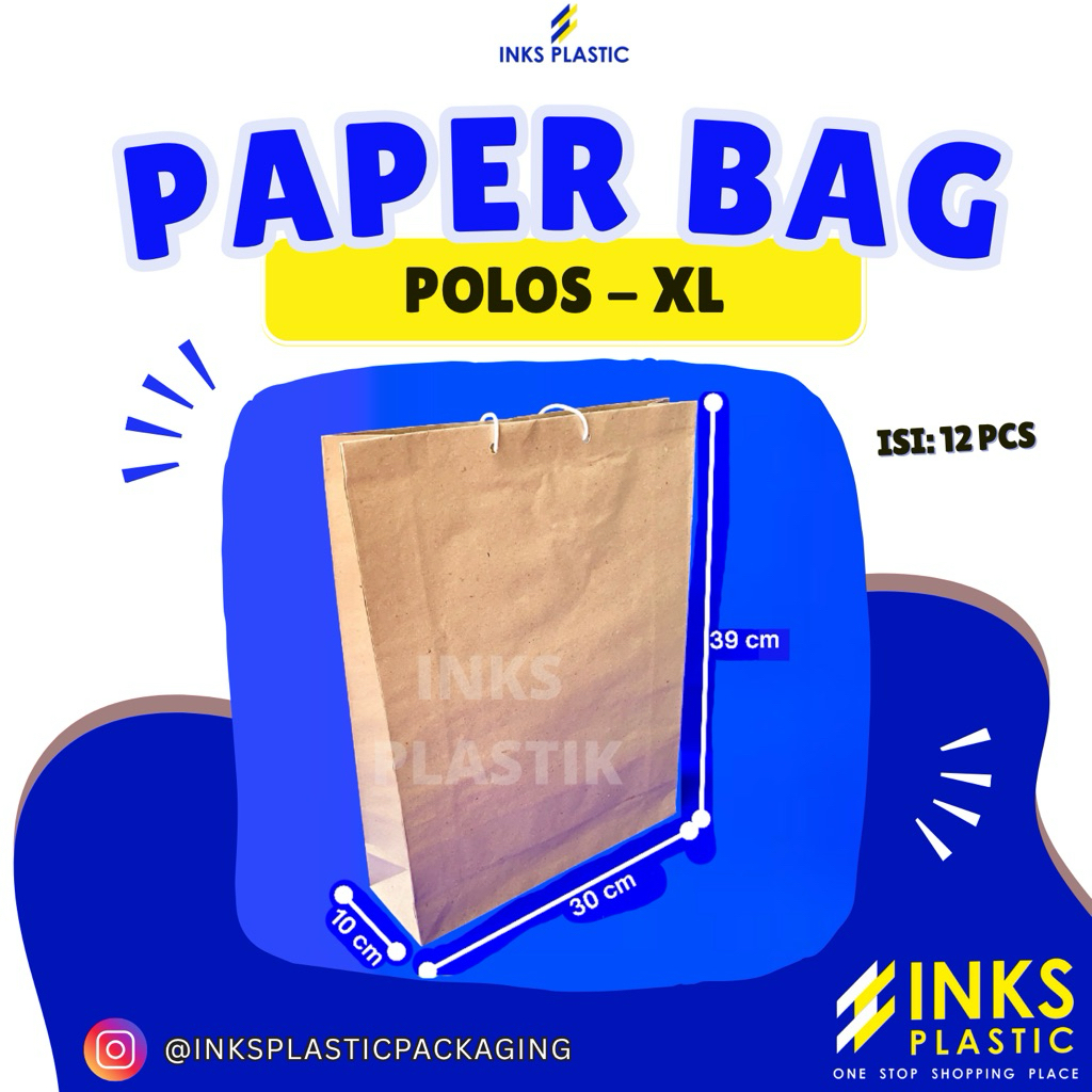 PAPER BAG COKLAT XL PAPERBAG POLOS KRAFT JUMBO