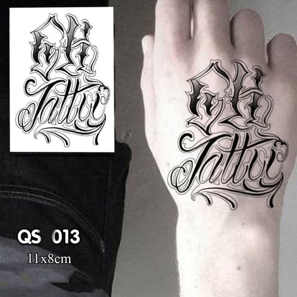 COD | Tatto temporer QS 13 tulisan estetik terbaru tatto temporary stiker tatto punggung tangan seri