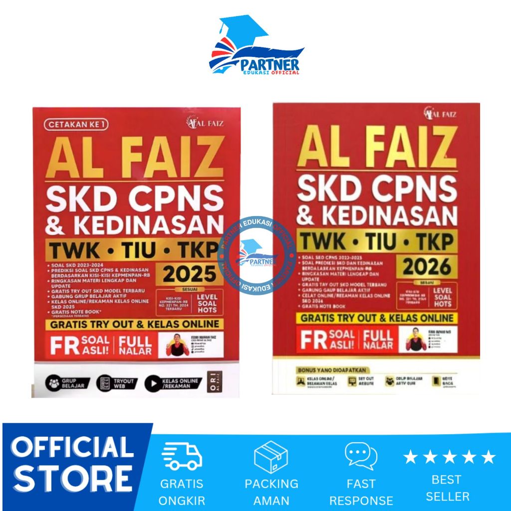 Buku Al Faiz SKD CPNS & Kedinasan TWK, TIU, TKP 2025 FR Soal Asli