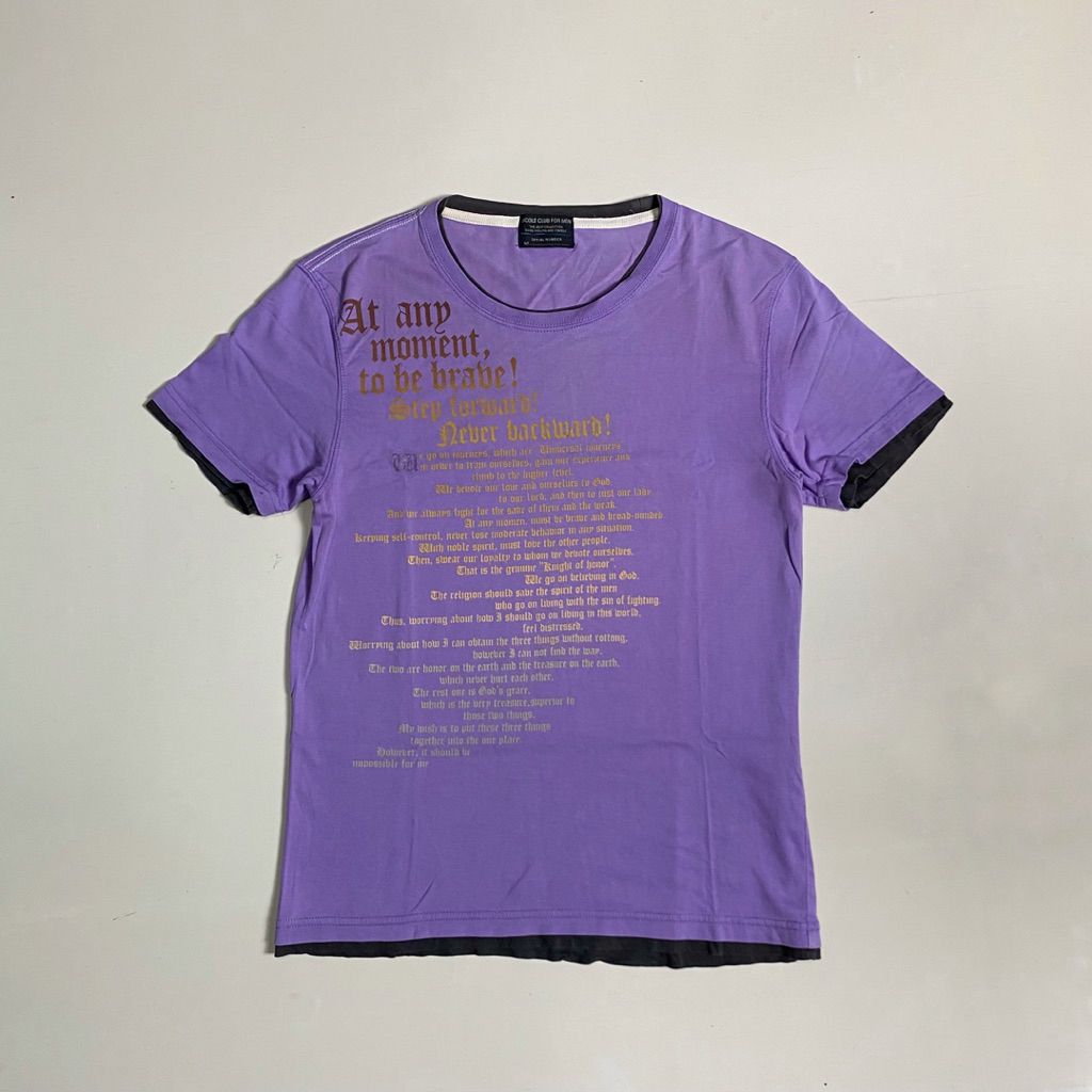 JAPANESE Y2K POEM NICOLE CLUB FOR MEN VINTAGE KAOS PRIA
