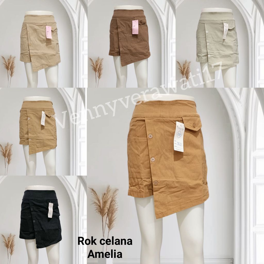 Rok Celana wanita Rok Celana Amelia Stretch Tebal Simple Me