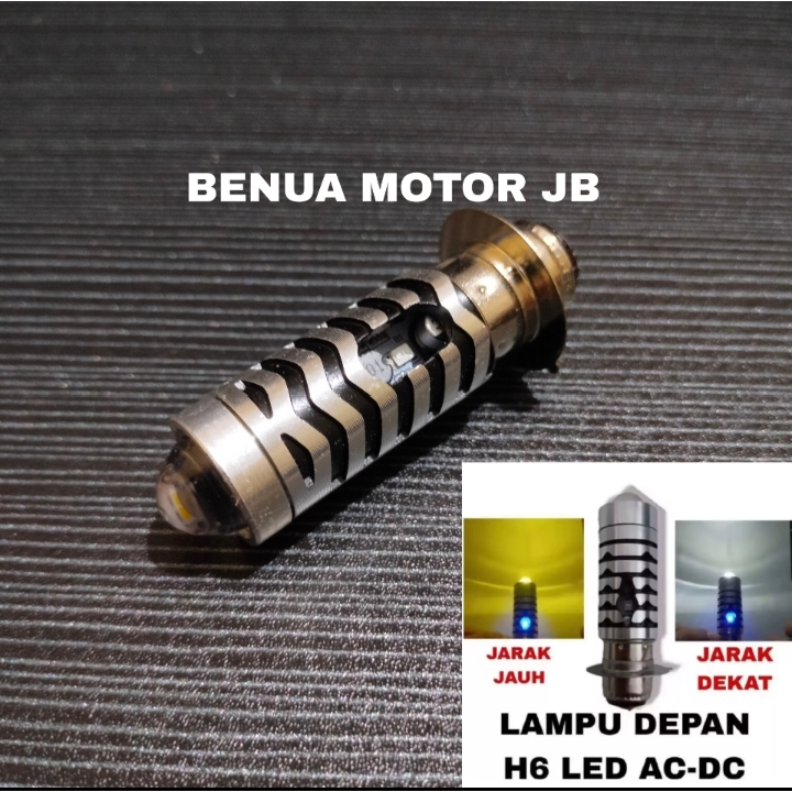 BENUA MOTOR LAMPU LED H6 LASER SENJA BIRU D2 PUTIH KUNING AC/DC 12-80V 20W SUPER TERANG UNIVERSAL BE