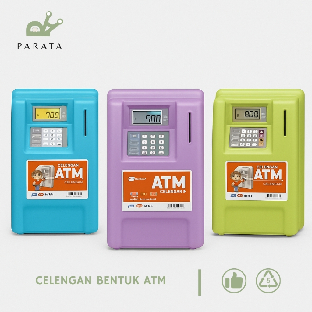 PARATA Celengan Bentuk Mesin ATM Tabungan Anak Plastik Menabung Piggy Bank