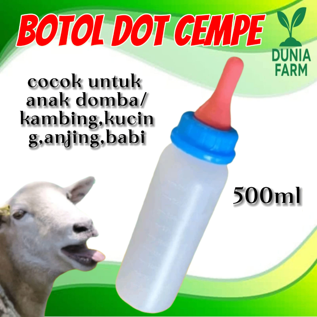 DOT CEMPE BOTOL DOT KAMBING PUTIH BIRU 500ml BOTOL SUSU KAMBING BOTOL SUSU LENGKAP DENGAN DOT (DUNIA