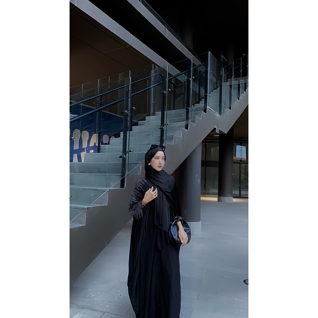 DRESS ABAYA HITAM | SIMPLE ELEGAN
