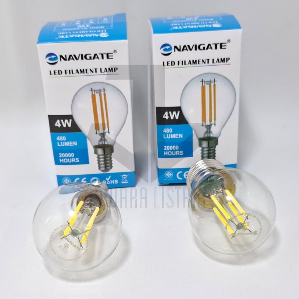 NAVIGATE FILAMENT G45 E14 4 WATT 6,5K CAHAYA PUTIH