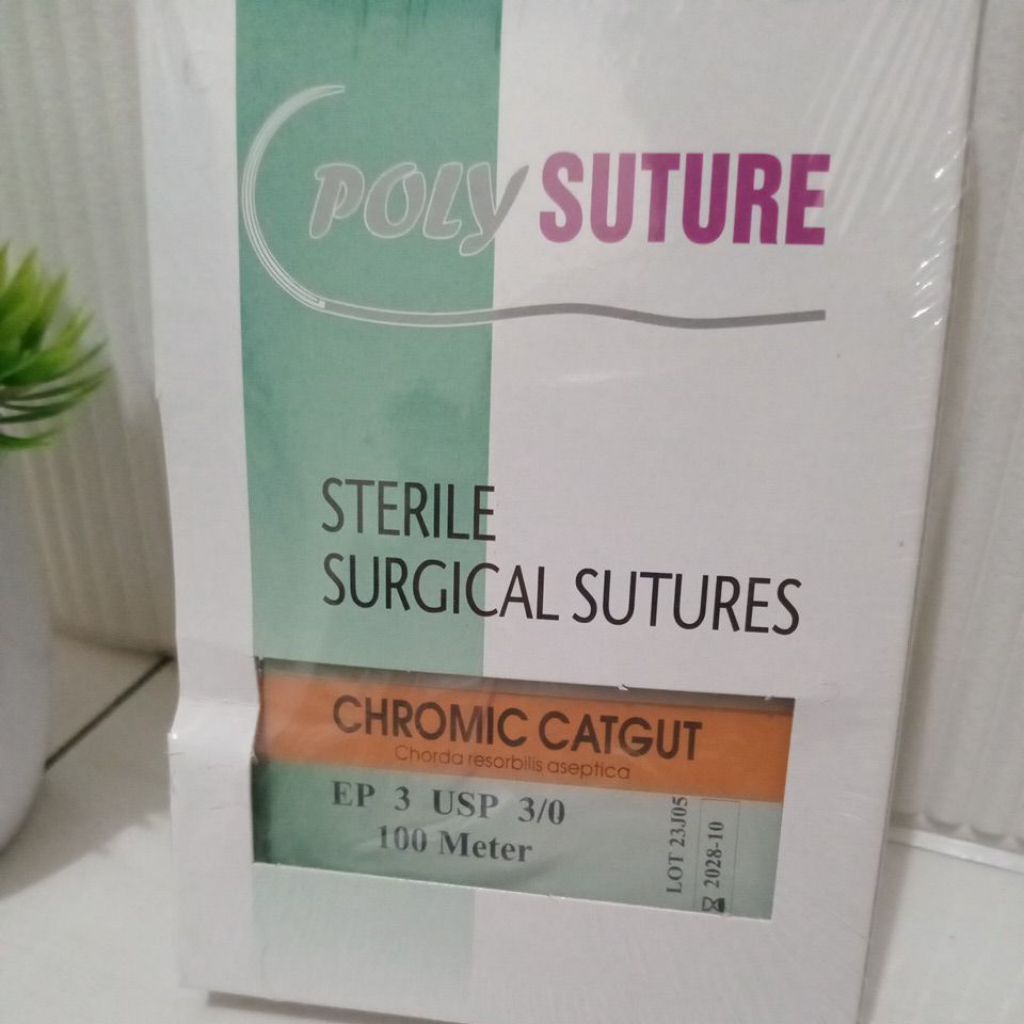 Polysuture Catgut Chromic 3 0/Polysuture Sterile catgut chromic 3 0/Benang Jahit Chromic 3 0/Chromic