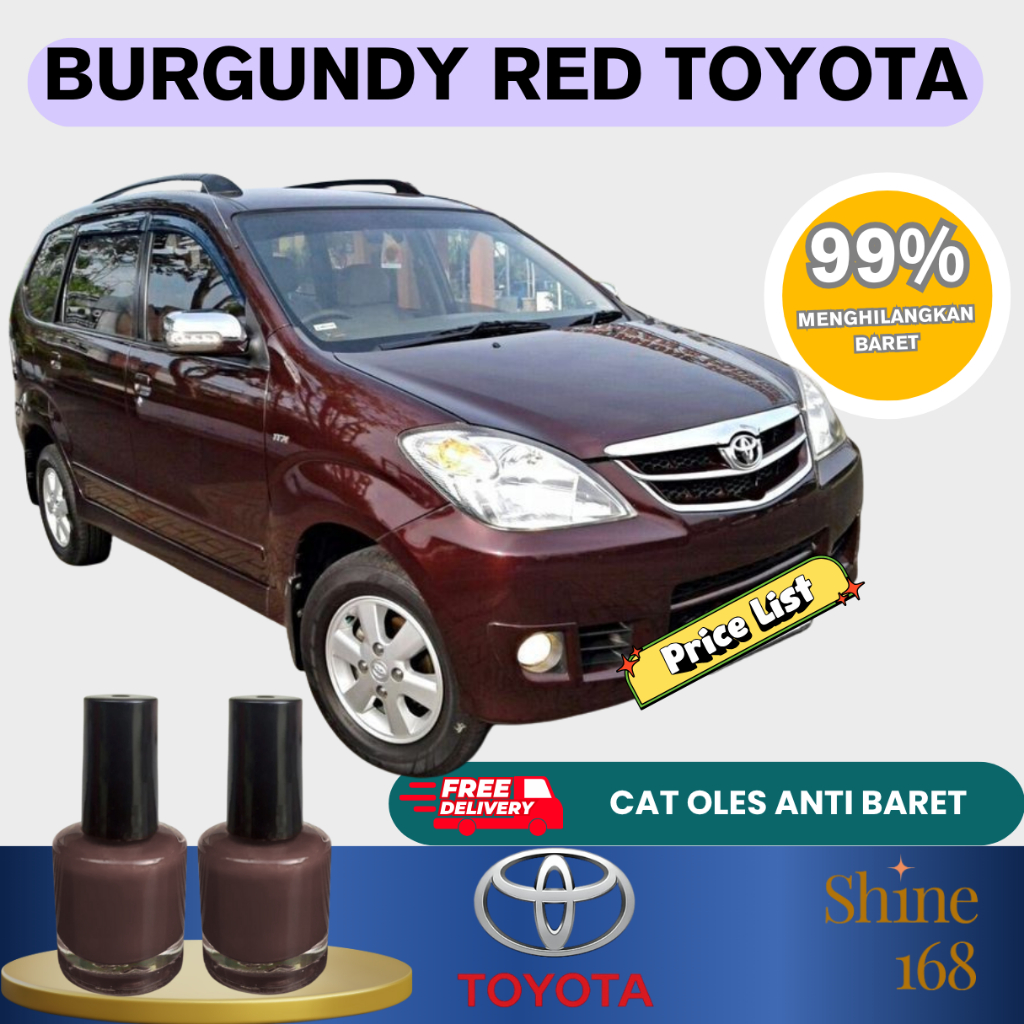 Cat Merah Tua Metalik Red Maroon Burgundy Pengilang Baret Lecet Mobil