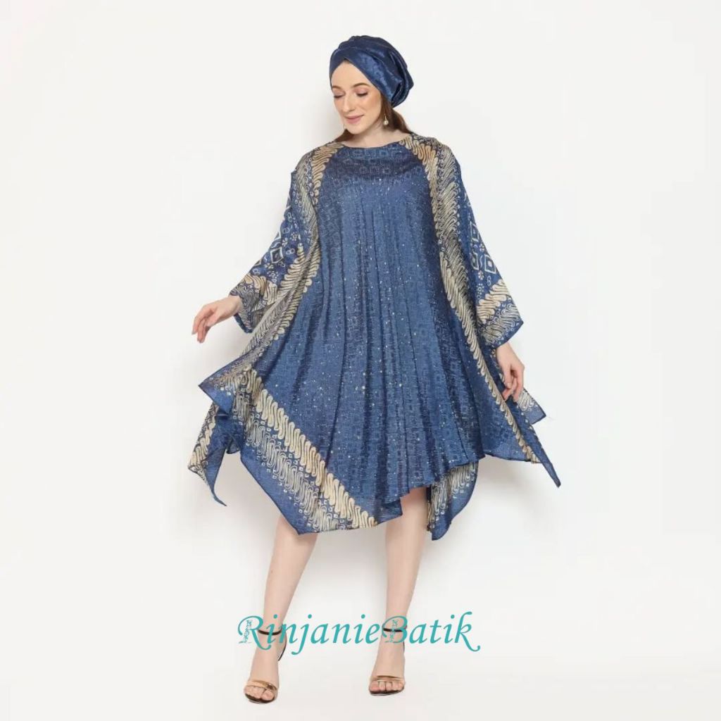 Rinjanie Batik - CDBL -  Dress Bombay Layer Series - Dress Batik Kekinian - Midi Dress Batik - Dress