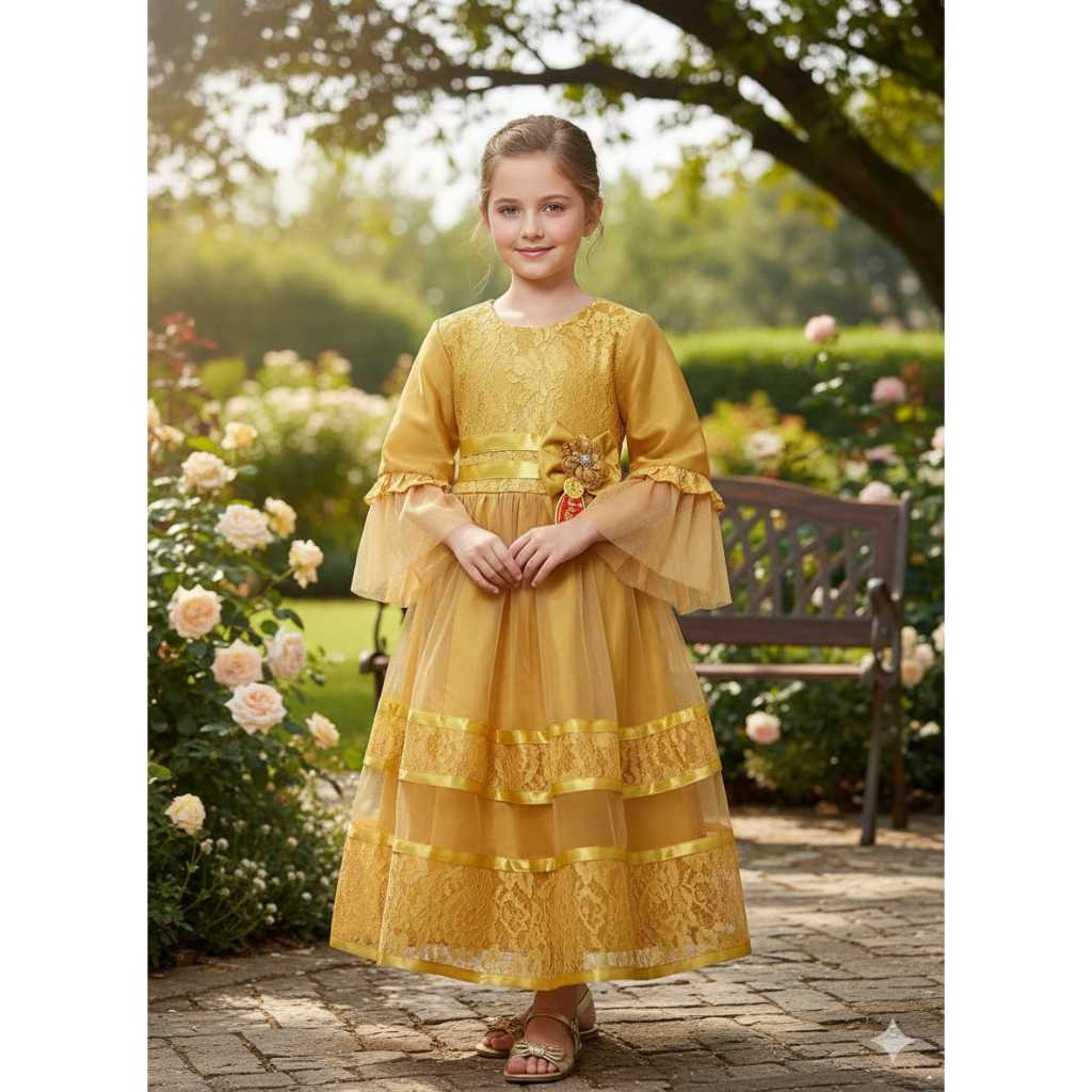 Gratis onkir baju pesta muslim anak perempuan / gaun pesta anak perempuan / dres muslim anak perempu